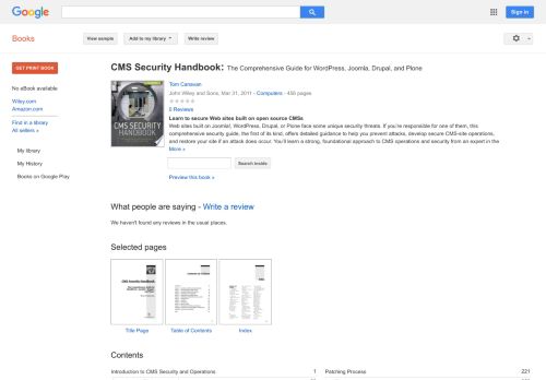 
                            13. CMS Security Handbook: The Comprehensive Guide for WordPress, ...  - Google بکس کا نتیجہ