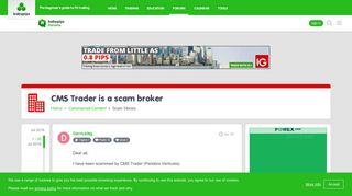 
                            10. CMS Trader is a scam broker - Scam Stories - BabyPips.com Forex ...