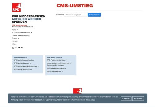 
                            2. CMS Umstieg: ausführliche Informationen › SPD Niedersachsen