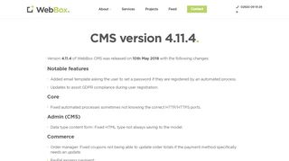 
                            5. CMS version 4.11.4 - WebBox Digital