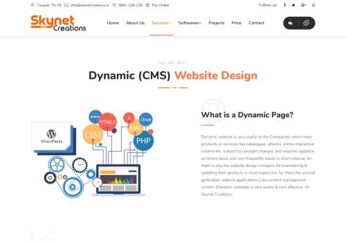 
                            13. CMS Website Designing in Tirupati - Skynet Creations