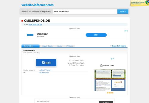 
                            10. cms.spdnds.de at WI. Imperia Login - Website Informer