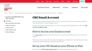 
                            1. CNC Email Account - College of New Caledonia