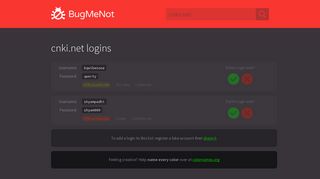 
                            1. cnki.net passwords - BugMeNot