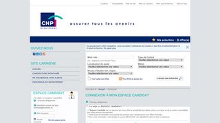 
                            9. CNP Assurances - Mon espace candidat (Connexion / Création)