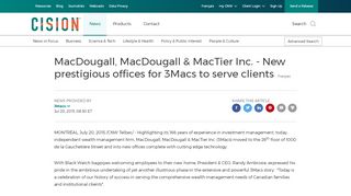 
                            6. CNW | MacDougall, MacDougall & MacTier Inc. - New prestigious ...