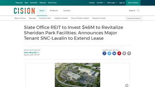
                            9. CNW | Slate Office REIT to Invest $46M to Revitalize Sheridan Park ...