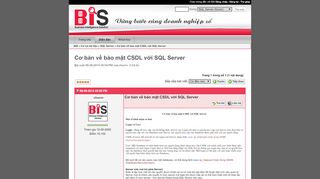 
                            7. Cơ bản về bảo mật CSDL với SQL Server - BIS