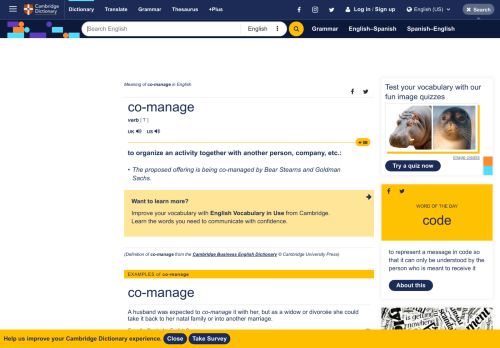 
                            12. CO-MANAGE | definition in the Cambridge English Dictionary