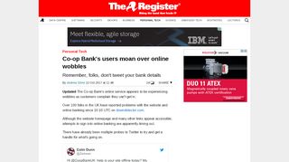
                            11. Co-op Bank's users moan over online wobbles • The Register