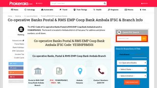 
                            9. Co-operative Banks Postal & RMS EMP Coop Bank Ambala IFSC ...