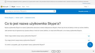 
                            8. Co to jest nazwa użytkownika Skype'a? | Pomoc techniczna Skype