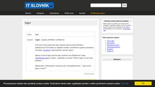 
                            2. Co znamená login? - IT Slovník