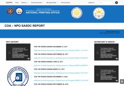 
                            13. COA – NPO SASDC REPORT | National Printing Office