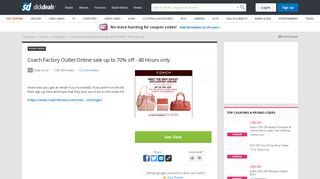 
                            11. Coach Factory Outlet Online sale up to 70% off - 48 Hours only ...