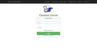 
                            10. Coaches Corner Login - Eye In The Sky Sports