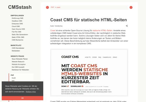 
                            9. Coast Cms Für Statische Html-Seiten | CMSstash