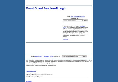 
                            2. Coast Guard Peoplesoft Login - PeopleSoft Career