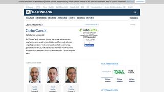 
                            11. CoboCards - Unternehmensprofil | Gründerszene