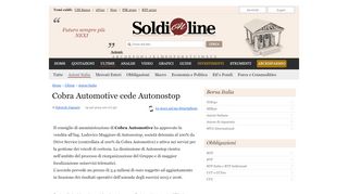 
                            2. Cobra Automotive cede Autonostop | SoldiOnline.it