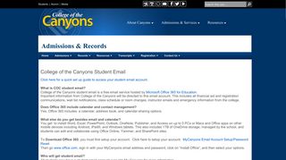 
                            13. COC Student Email - College of the Canyons