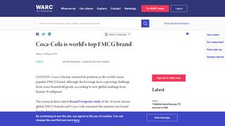 
                            12. Coca-Cola is world's top FMCG brand | WARC