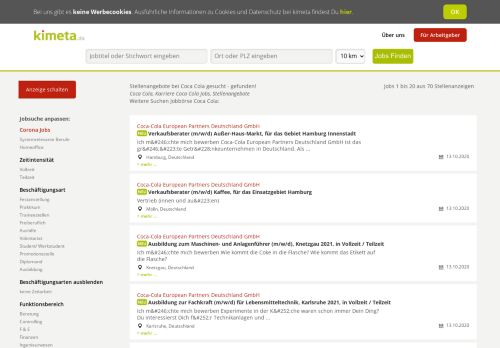 
                            11. Coca Cola Jobs, Karriere | KIMETA.DE