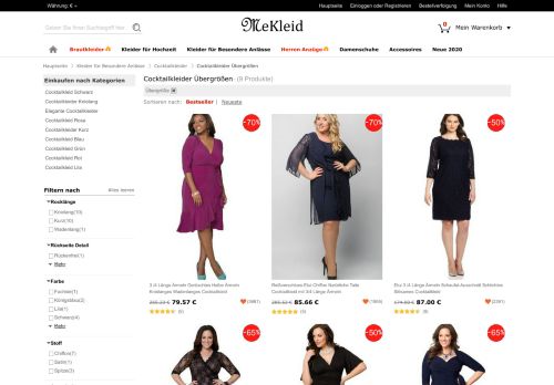 
                            9. Cocktailkleider Übergrößen Günstig Online Kaufen - MeKleid.de