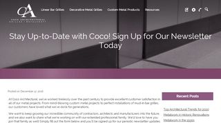 
                            9. Coco Architectural Newsletter Sign-up | Advanced Architectural Grilles