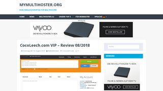 
                            5. CocoLeech.com VIP - Review 08/2018 - MyMultiHoster.org