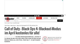 
                            10. CoD – Black Ops 4: Blackout-Modus für alle kostenlos ... - Computer Bild