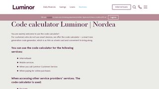 
                            6. Code calculator Luminor | Nordea | Luminor