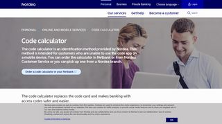 
                            3. Code calculator | Nordea.fi