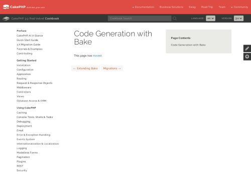 
                            3. Code Generation with Bake - 3.7 - CakePHP cookbook
