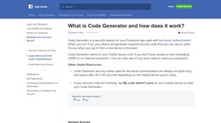 
                            5. Code Generator - Facebook