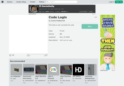 
                            1. Code Login - Roblox