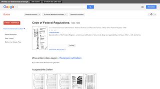 
                            11. Code of Federal Regulations: 1985-1999 - Google Books-Ergebnisseite