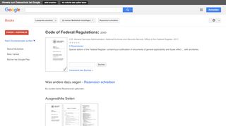 
                            12. Code of Federal Regulations: 2000- - Google Books-Ergebnisseite