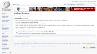 
                            5. Code of the West - Wikipedia