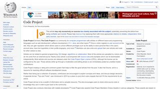 
                            7. Code Project - Wikipedia