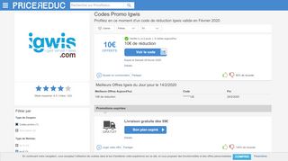 
                            5. Code Promo Igwis → 10€ de réduction en Février 2019 - PriceReduc