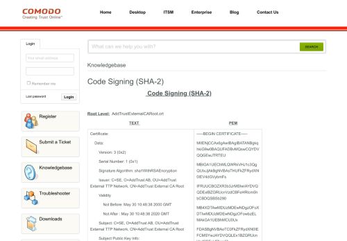 
                            12. Code Signing (SHA-2) - Powered by Kayako Help Desk Software