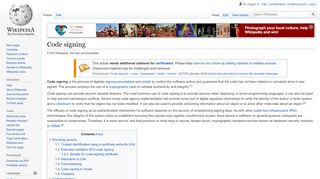 
                            10. Code signing - Wikipedia