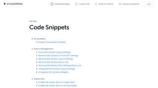 
                            3. Code Snippets - StudioPress