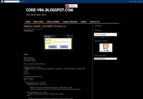 
                            4. CODE-VB6.BLOGSPOT.COM: Simple Login / Security in ...