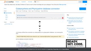 
                            3. Codeanywhere and Phpmyadmin database connection - Stack Overflow