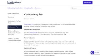 
                            4. Codecademy Pro – Codecademy Help Center