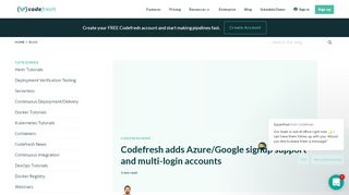 
                            9. Codefresh adds Azure/Google signup support and multi-login accounts