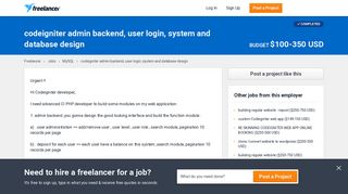 
                            10. codeigniter admin backend, user login, system and database design ...