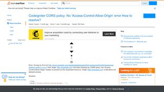 
                            6. Codeigniter CORS policy: No 'Access-Control-Allow-Origin' error ...